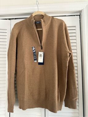 Izod Men’s Half-Zip Sweater in Camel/Tan